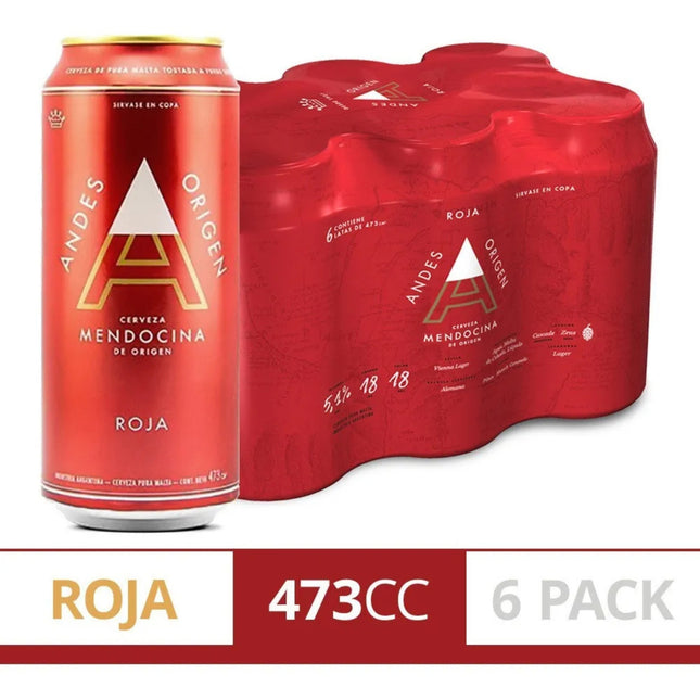 Andes Red Origin Beer, 473 mL (Pack of 6)