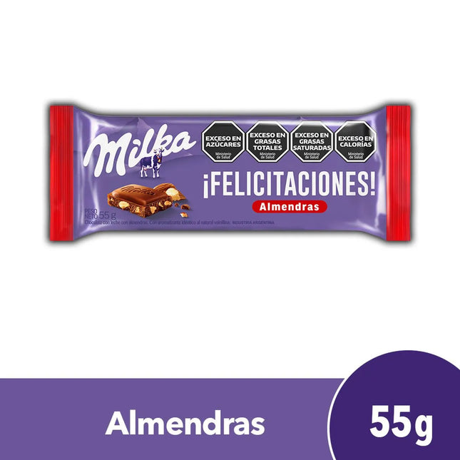Milka Chocolate with Almonds, 55 g / 1.94 oz (2 units)