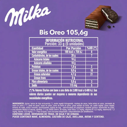 Milka Milk Chocolate Dipped Oreo Cookies, 119 g / 4.19 oz