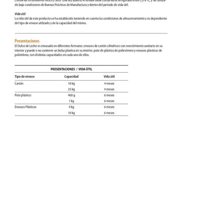 Vacalín Dulce de Leche Pastry Thicker For Pastry, 10 kg / 22 lb (10 plastic pots of 1 kg each)