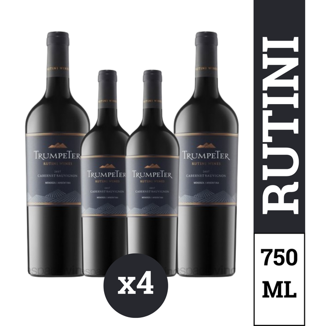 Pack x4 Bodega Rutini Trumpeter Cabernet Sauvignon 750 ml – Vino Tinto Argentino de Mendoza