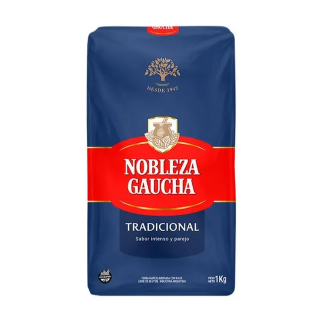 Nobleza Gaucha Yerba Mate Tradicional Con Palo 1 kg / 35.2 oz – yerba argentina clásica, intensa y equilibrada