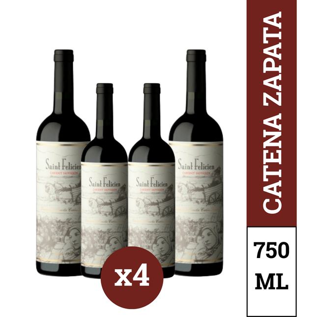 Saint Felicien Vino Cabernet Sauvignon 750 ml / 25.3 oz – Pack x4