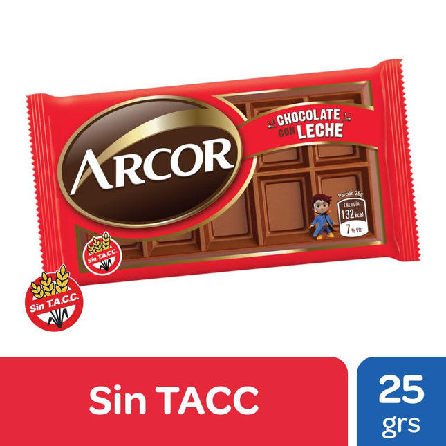 Arcor TACC Free Dark Chocolate, 25g / 0.88oz (Pack of 4)