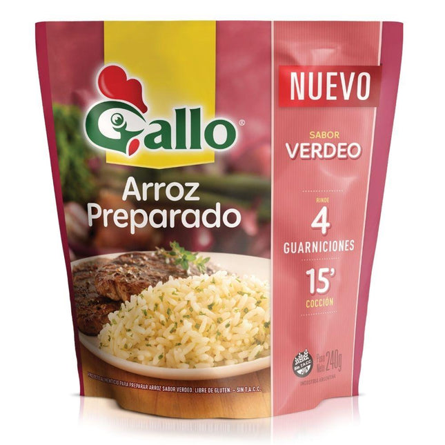Prepared Rice Verdeo flavor No TACC Gallo, 240 g / 8.46 oz