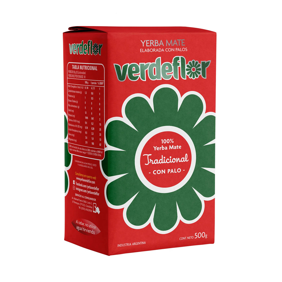 Verdeflor Yerba Mate with Palo and Poleo, Mint and Ginger Flavor