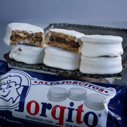 Mini White Jorgito Alfajorcitos with Dulce de Leche, 160 g / 5.64 oz (Pack of 6 units)