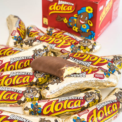Bananita Dolca Chocolate Filled Banana Cream, 30 g / 1.05 oz (Box of 16)