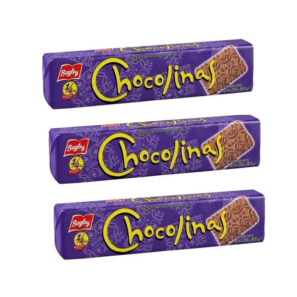 Galletitas Chocolinas de Chocolate Pack x3 250 g – Envio internacional