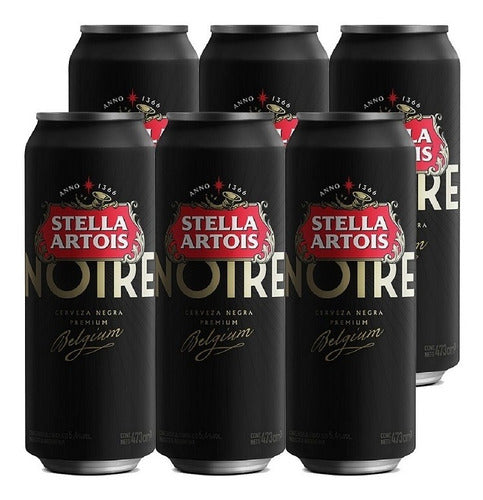 Stella Artois Noire Premium Black Beer, 473 cc / 99.88 oz (Pack of 6)