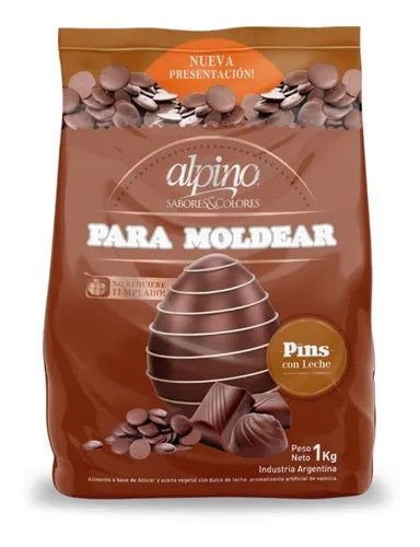 Milk Chocolate Shaped Pins Alpino, 1 kg / 35.26 oz
