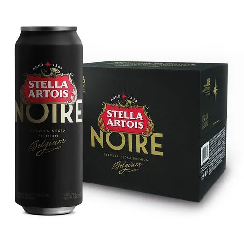 Stella Artois Noire Premium Black Beer, 473 cc / 99.88 oz (Pack of 6)
