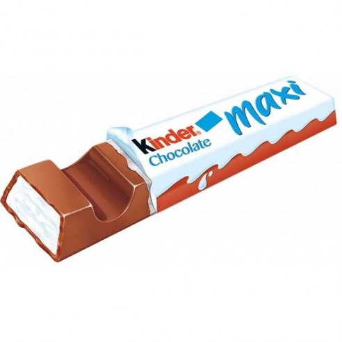 Kinder Maxi chocolate bars, 21 g / 0.74 oz (Box of 10 units)