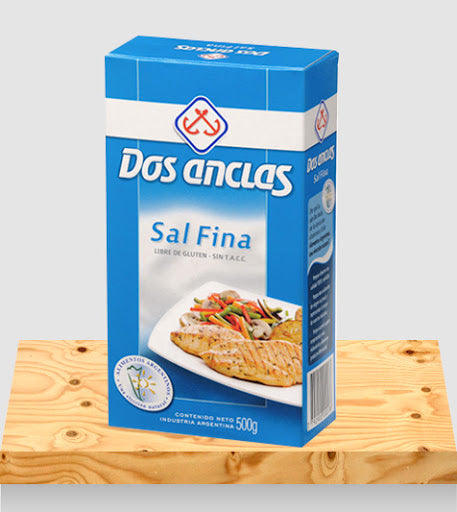 Sal Fina con Yodo / Iodized Fine Salt DOS ANCLAS - (500 gr - 1.1