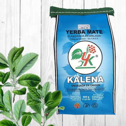 Yerba mate Smooth Organic without stick No TACC Kalena, 500 g / 17.63 oz (Blue Pack)