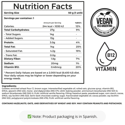 Alfajor Vegano ChocoNut – Bañado en chocolate (50g) x18 unidades