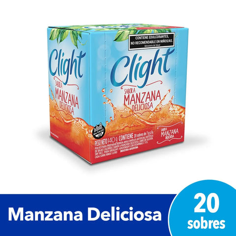 Jugo Clight sabor Manzana Deliciosa SIN TACC, 7 g (Caja de 20 sobres)