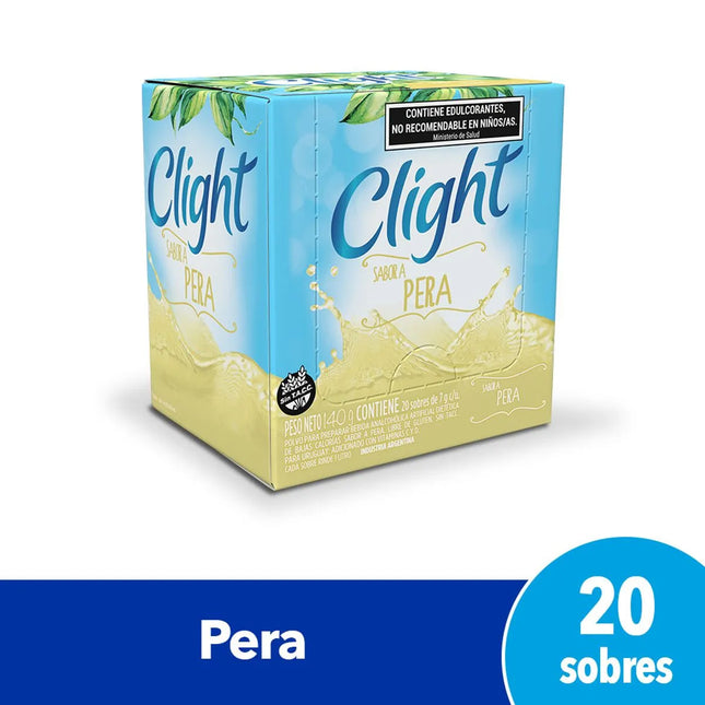 Jugo Clight sabor Pera Sin TACC, 7 g / 0,24 oz (Caja de 20 sobres)
