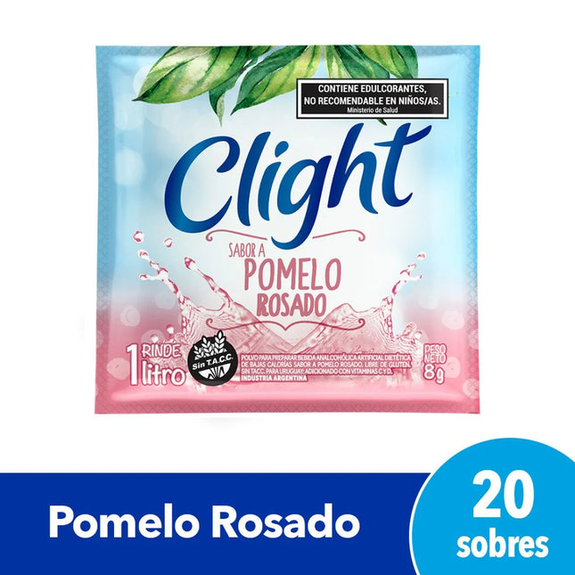 Jugo Clight sabor Pomelo Rosado, 8 g / 0,28 oz (Caja de 20 sobres)