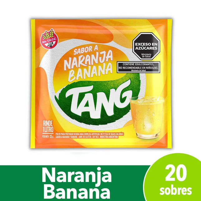 Orange and Banana Tang flavor juice, 18 g / 1.76 oz (Box of 20 sachets)
