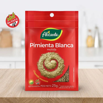 Pimienta Blanca Molida Alicante Sin TACC, 50 g / 1.76 oz