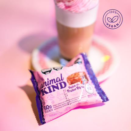 Alfajor Vegano Frutos Rojos – Bañado en chocolate x18 unidades 50g