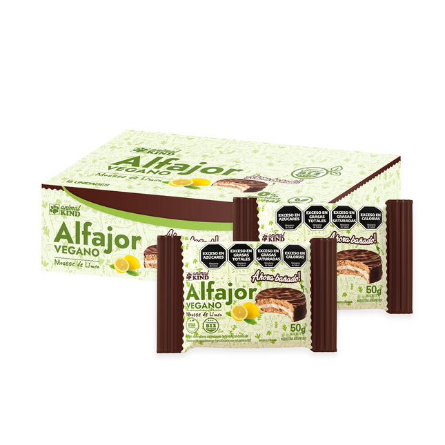 Alfajor Vegano Mousse de Limón con Chocolate – Caja x18 | Click & Foods