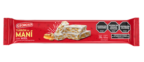 Turrón blando de Mani con Miel Georgalos, 280 g / 9,87 oz