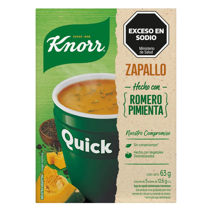 Sopa Instantánea Knorr Quick Zapallo Romero 5 Ud. 63 g
