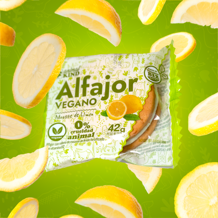 Alfajor Vegano Mousse de Limón – Tipo galletita x18 unidades 45g