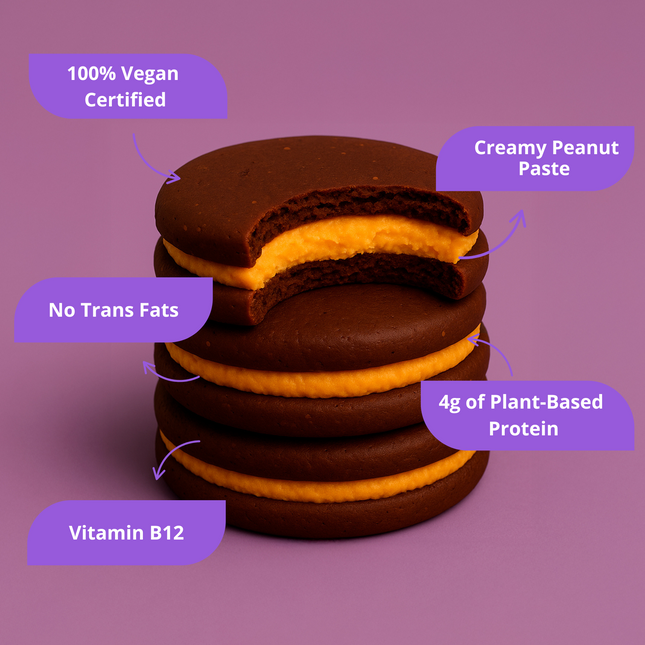 Alfajor Vegano Manteca de Maní – Sin baño de chocolate x18 unidades 45g