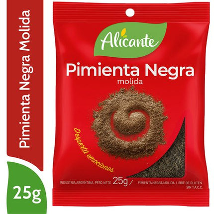 Pimienta Negra Molida Alicante Sin TACC 25 g – Envío internacional