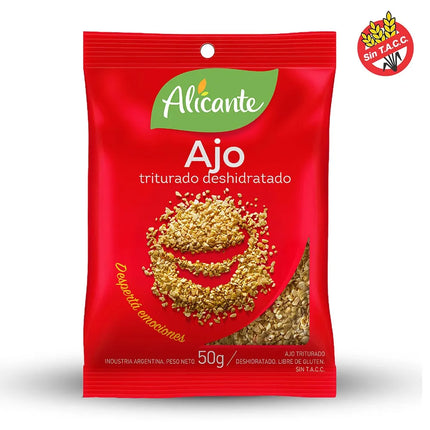 Ajo Triturado Deshidratado Alicante Sin TACC, 50 g / 1,76 oz