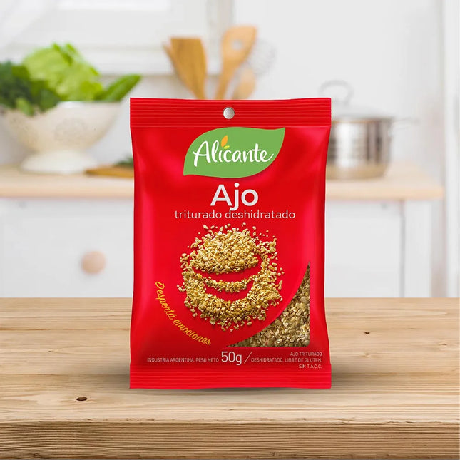 Ajo Triturado Deshidratado Alicante Sin TACC, 50 g / 1,76 oz