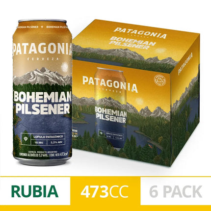 Patagonia Bohemian Pilsener Beer, 473 ml / 99.88 oz (Pack of 6)