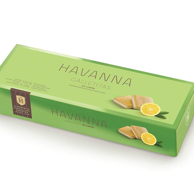 Havanna Galletas horneadas rellenas de crema de limón suave /caja x 12 unidades /300g-10.58 oz