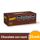 Chocolate con Maní Shot, 35 gr / 1,23 oz (Caja de 25 unidades)