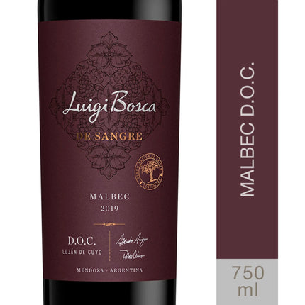 Vino Luigi Bosca De Sangre D.O.C Malbec 750ml tinto Mendoza – Envío internacional
