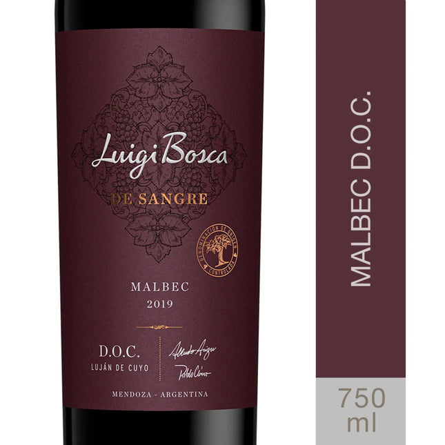 Vino Luigi Bosca De Sangre D.O.C Malbec 750ml tinto Mendoza – Envío internacional