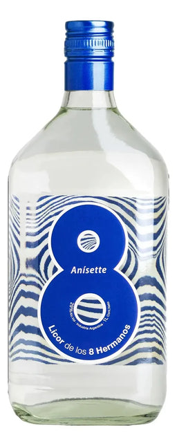 Combo de 4 Licor Anís de los 8 Hermanos Azul 1 L / 33.81 oz