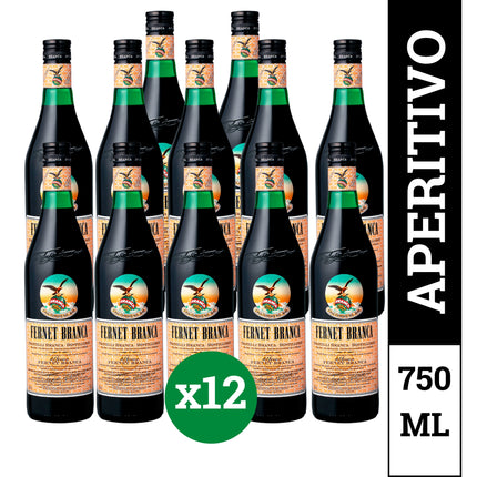 Combo de 12 Fernet Argentino Branca, 750 mL