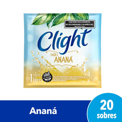 Jugo Clight sabor Ananá Sin TACC, 7 g / 0,24 oz (Caja de 20 sobres)
