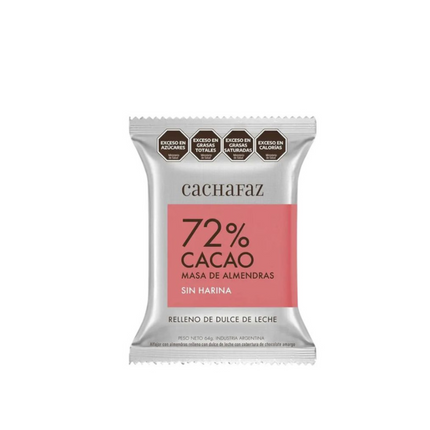 Cachafaz Alfajor 72% Cacao con Almendra Masa Sin Harina – Caja 8 x 512 g / 18.06 oz