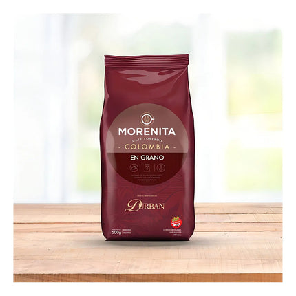 Cafe "La Morenita" En Grano Tostado Colombia de 500 gramos