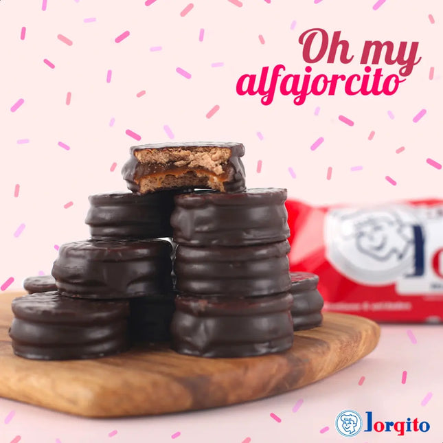 Mini Black Jorgito Alfajorcitos filled with Dulce de Leche, 160 g / 5.64 oz (Pack of 6 units)