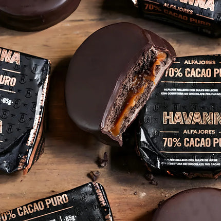 Alfajor Havanna de Chocolate 70 % Cacao Puro 585 g / 20.6 oz (Caja 9 Unidades)