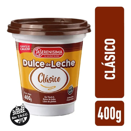 Dulce de Leche La Serenisima Clasico Receta blanda Sin TACC, 400 g / 14,1 oz