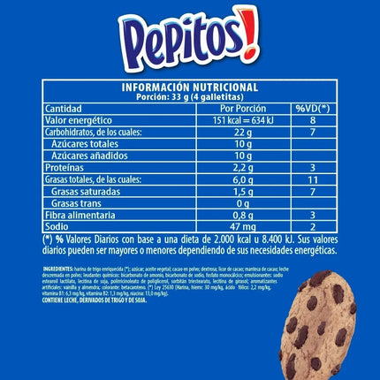 Sweet Vanilla Pepitos Cookies with Chocolate Chips, 118 g / 4.16 oz