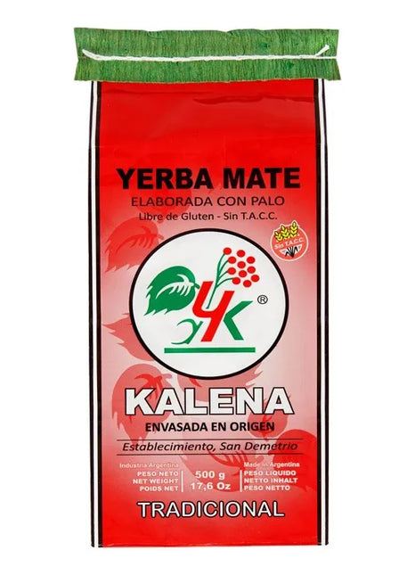 Organic Yerba Mate with Stick Without TACC Kalena, 500 g / 17.63 oz (Red Pack)