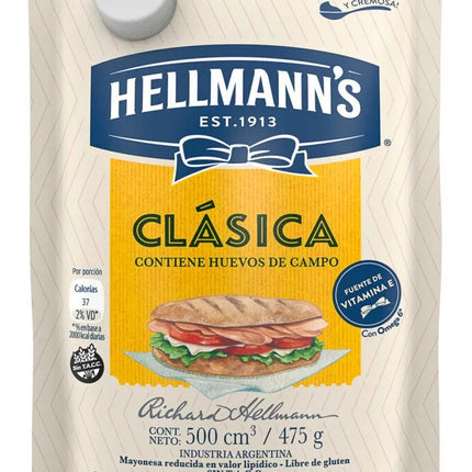 Mayonesa Clásica Sin TACC Hellmann's, 475 g / 16,75 oz
